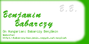 benjamin babarczy business card